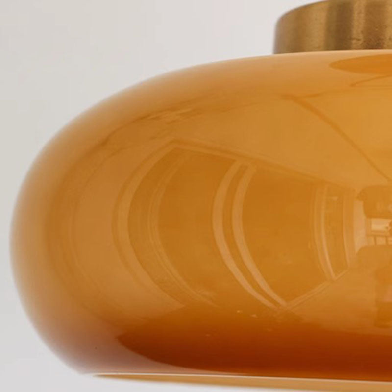 Lustre suspendu contemporain scandinave rond ovale en fer et verre à 1 lumière pour chambre 