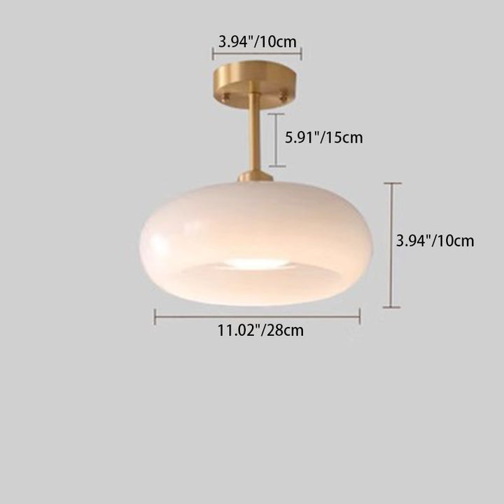 Lustre suspendu contemporain scandinave rond ovale en fer et verre à 1 lumière pour chambre 
