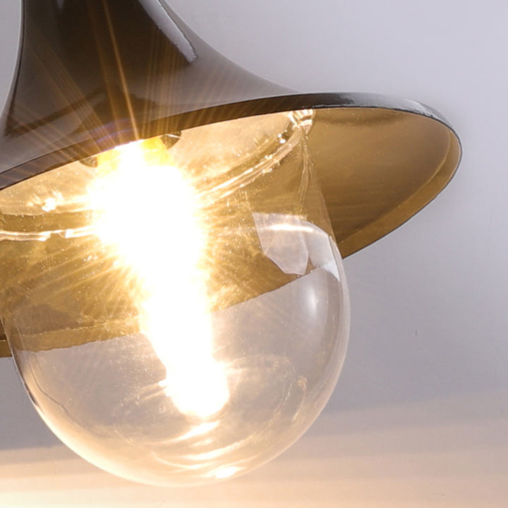 Zeitgenössische industrielle wasserdichte Hornform runde Kegel Aluminium Acryl 1-Licht Wandleuchte für den Außenbereich 