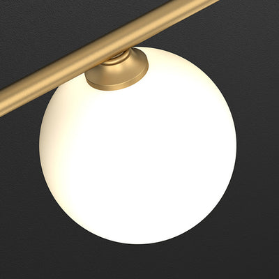 Zeitgenössischer skandinavischer Magic Bean Linearer Runder Kupferglas 5/6/7 Licht Insel Licht Kronleuchter für Esszimmer 
