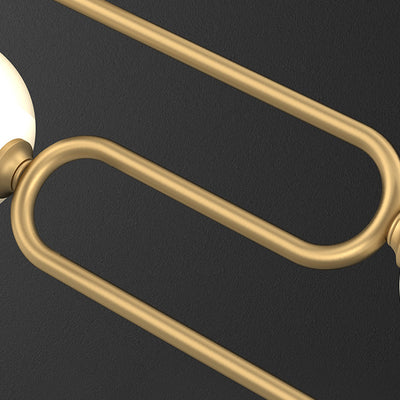 Zeitgenössischer skandinavischer Magic Bean Linearer Runder Kupferglas 5/6/7 Licht Insel Licht Kronleuchter für Esszimmer 