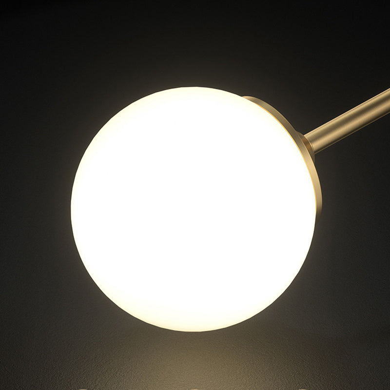 Zeitgenössischer skandinavischer Magic Bean Linearer Runder Kupferglas 5/6/7 Licht Insel Licht Kronleuchter für Esszimmer 