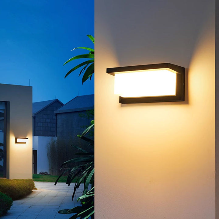 Applique murale LED en aluminium PC ovale rectangulaire étanche minimaliste moderne pour l'extérieur 