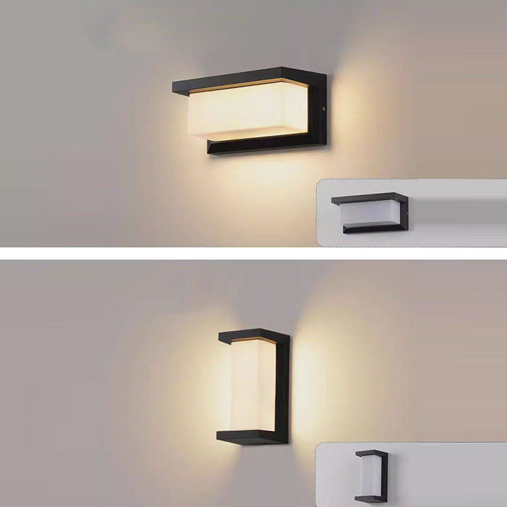 Moderne minimalistische wasserdichte rechteckige ovale PC Aluminium LED Wandleuchte für den Außenbereich 