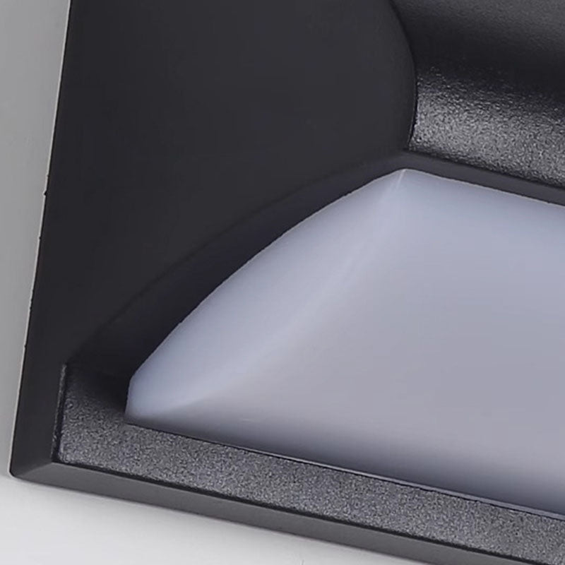 Moderne minimalistische wasserdichte rechteckige ovale PC Aluminium LED Wandleuchte für den Außenbereich 
