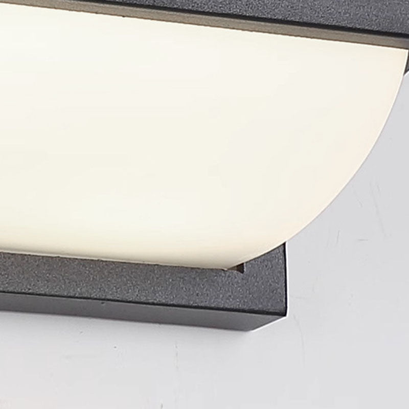 Moderne minimalistische wasserdichte rechteckige ovale PC Aluminium LED Wandleuchte für den Außenbereich 