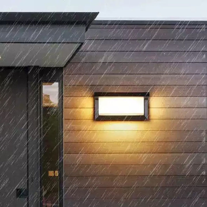 Moderne minimalistische wasserdichte rechteckige ovale PC Aluminium LED Wandleuchte für den Außenbereich 
