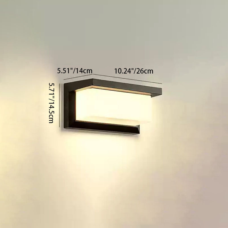 Applique murale LED en aluminium PC ovale rectangulaire étanche minimaliste moderne pour l&