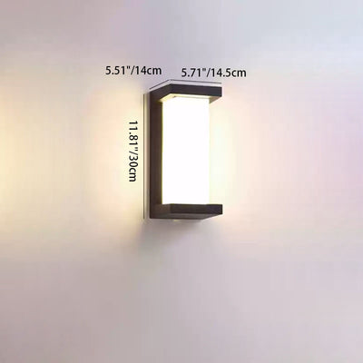 Applique murale LED en aluminium PC ovale rectangulaire étanche minimaliste moderne pour l'extérieur 
