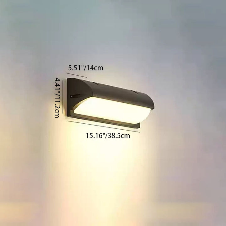 Moderne minimalistische wasserdichte rechteckige ovale PC Aluminium LED Wandleuchte für den Außenbereich 