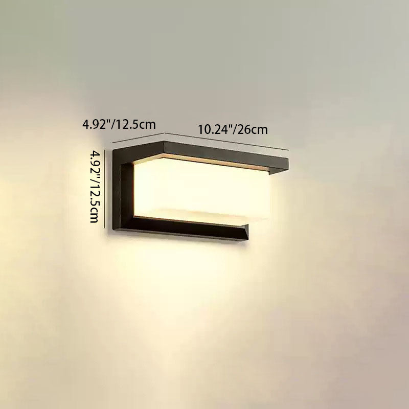 Moderne minimalistische wasserdichte rechteckige ovale PC Aluminium LED Wandleuchte für den Außenbereich 