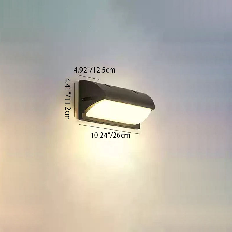 Moderne minimalistische wasserdichte rechteckige ovale PC Aluminium LED Wandleuchte für den Außenbereich 