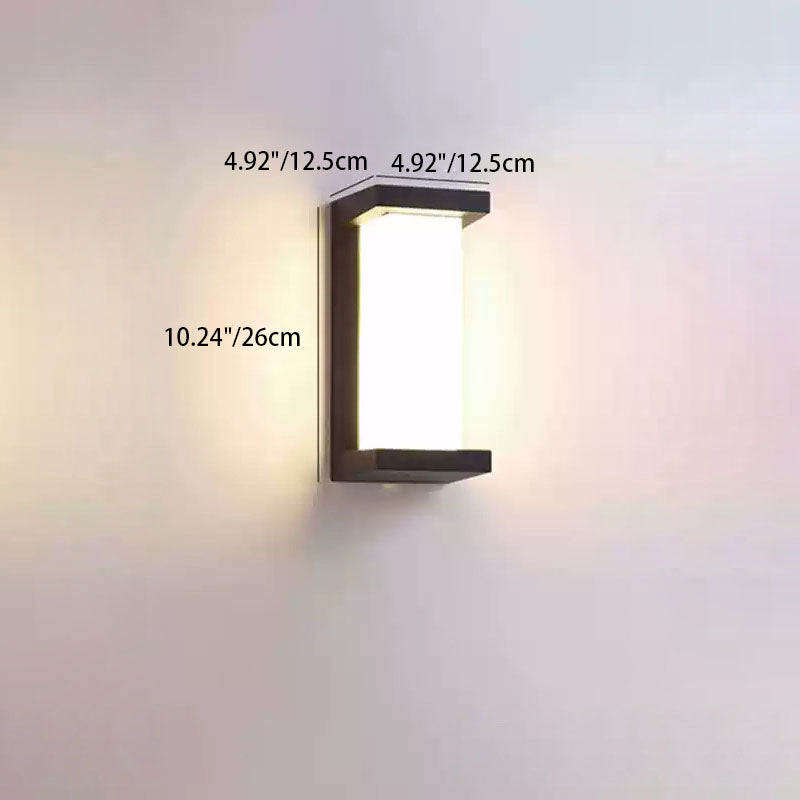 Moderne minimalistische wasserdichte rechteckige ovale PC Aluminium LED Wandleuchte für den Außenbereich 