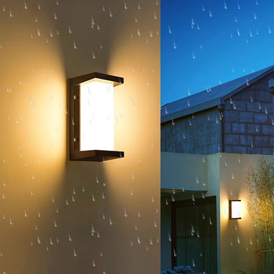 Applique murale LED en aluminium PC ovale rectangulaire étanche minimaliste moderne pour l'extérieur 