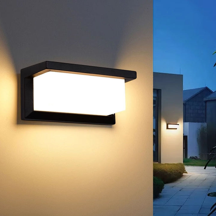 Applique murale LED en aluminium PC ovale rectangulaire étanche minimaliste moderne pour l'extérieur 