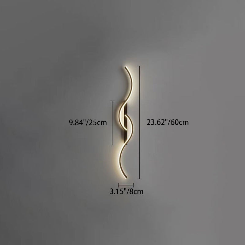 Lámpara apliques de pared LED de aluminio y silicona de curva larga minimalista moderna para dormitorio 