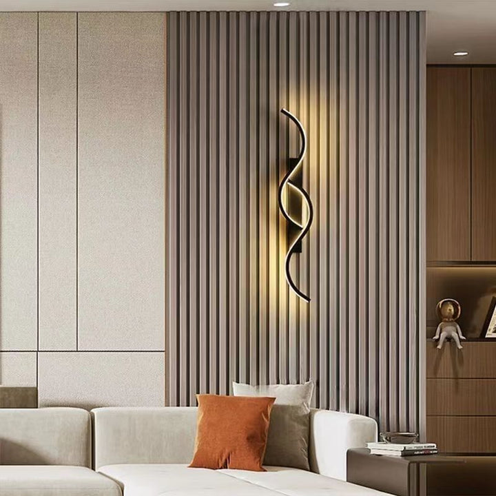Lámpara apliques de pared LED de aluminio y silicona de curva larga minimalista moderna para dormitorio 