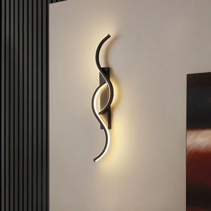 Lámpara apliques de pared LED de aluminio y silicona de curva larga minimalista moderna para dormitorio 