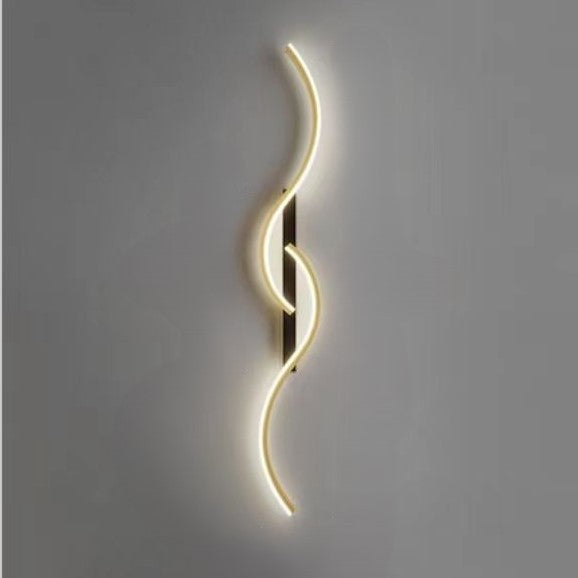 Lámpara apliques de pared LED de aluminio y silicona de curva larga minimalista moderna para dormitorio 