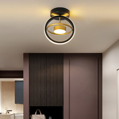 Modern Minimalist Round Square PC Aluminum LED Semi-Flush Mount Ceiling Light For Hallway