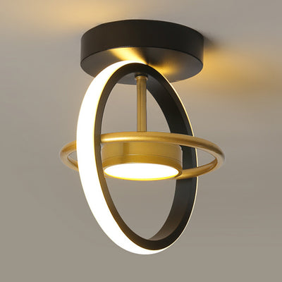 Modern Minimalist Round Square PC Aluminum LED Semi-Flush Mount Ceiling Light For Hallway