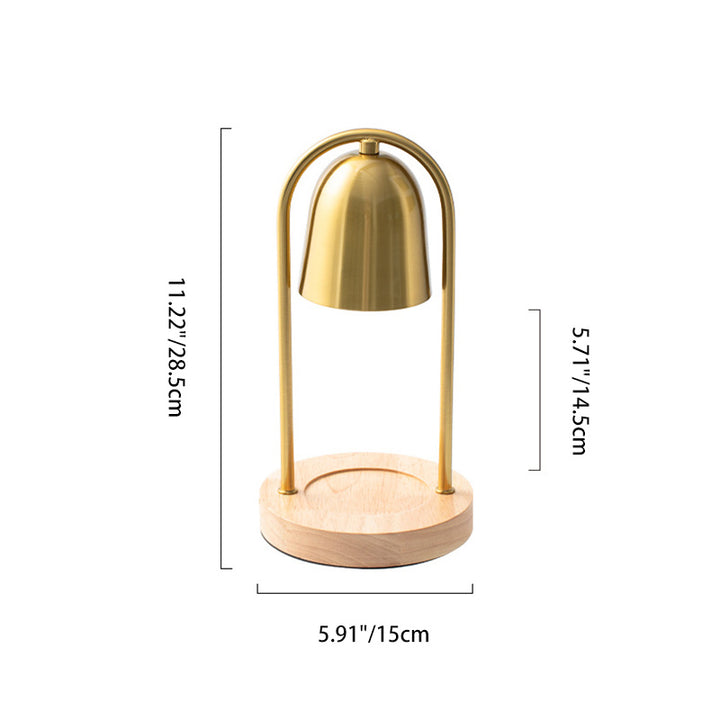 Moderne minimalistische Glockenrunde Zylinder Eisen Holz Marmor 1-Licht schmelzende Wachstischlampe für das Schlafzimmer 