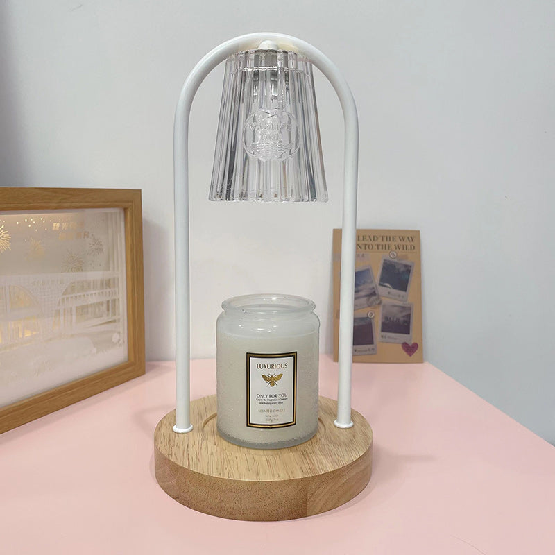 Moderne minimalistische Glockenrunde Zylinder Eisen Holz Marmor 1-Licht schmelzende Wachstischlampe für das Schlafzimmer 
