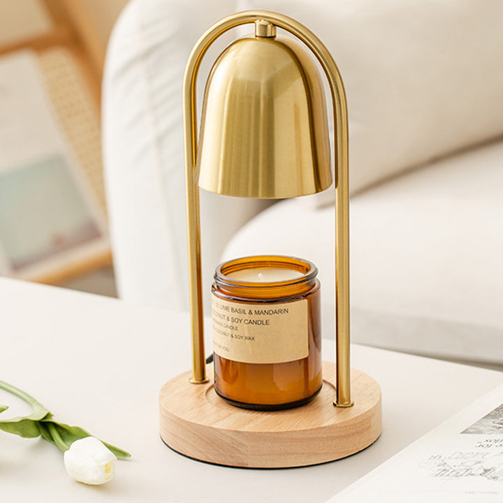Moderne minimalistische Glockenrunde Zylinder Eisen Holz Marmor 1-Licht schmelzende Wachstischlampe für das Schlafzimmer 