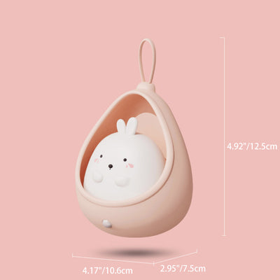 Zeitgenössische kreative USB-Katzen-Hasen-Dreieck-Kegel-ABS-Silikon-LED-Tischlampe für das Schlafzimmer 