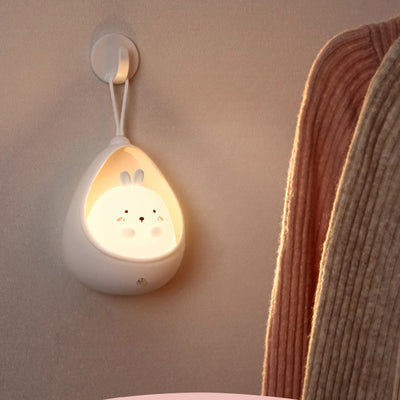 Zeitgenössische kreative USB-Katzen-Hasen-Dreieck-Kegel-ABS-Silikon-LED-Tischlampe für das Schlafzimmer 