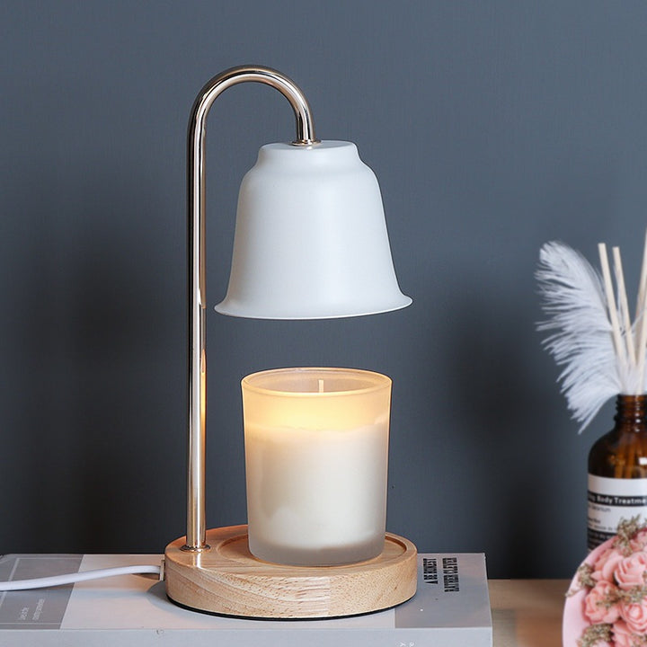 Moderne minimalistische runde Kegel Eisen Holz 1-Licht schmelzende Wachs Tischlampe für Schlafzimmer 