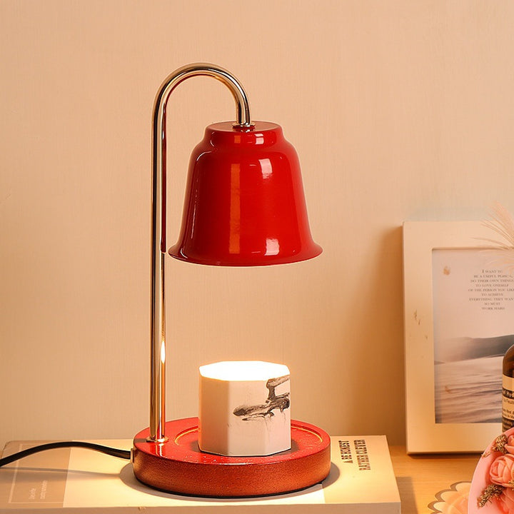 Moderne minimalistische runde Kegel Eisen Holz 1-Licht schmelzende Wachs Tischlampe für Schlafzimmer 