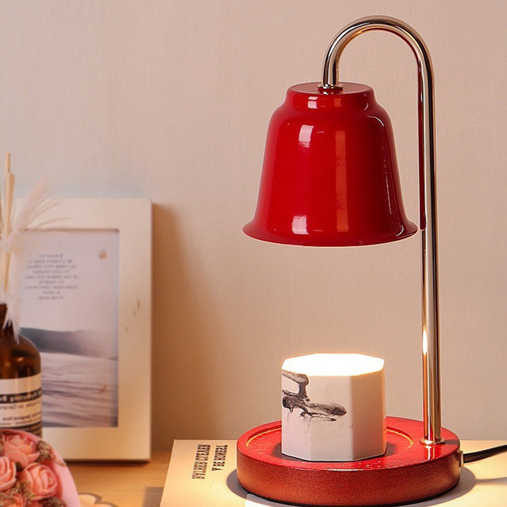Lámpara de Mesa de Cera Derretida de 1 Luz de Hierro y Madera Cónica Redonda Moderna Minimalista para Dormitorio 