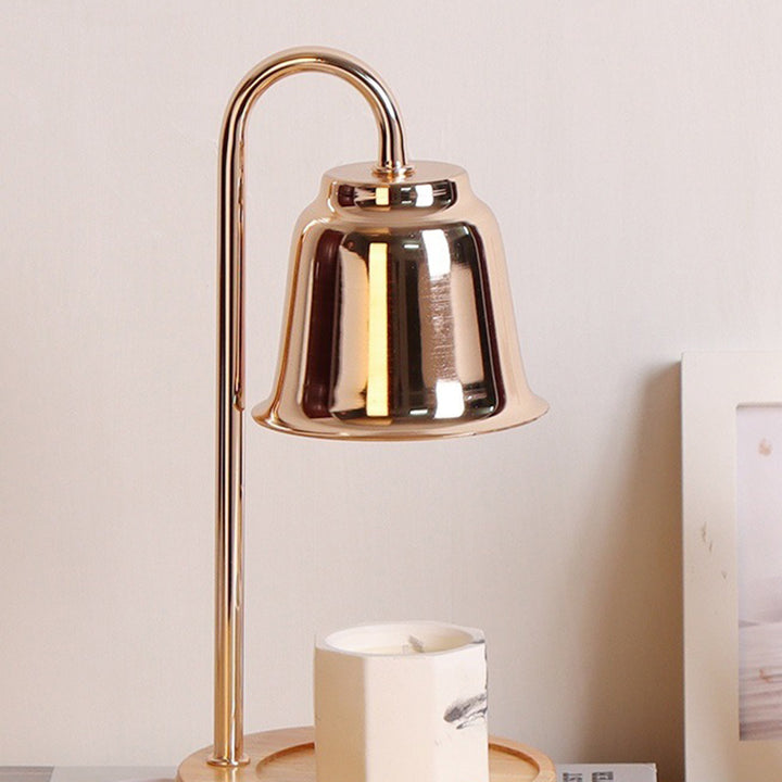 Lámpara de Mesa de Cera Derretida de 1 Luz de Hierro y Madera Cónica Redonda Moderna Minimalista para Dormitorio 