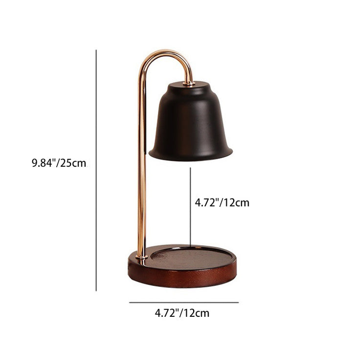 Moderne minimalistische runde Kegel Eisen Holz 1-Licht schmelzende Wachs Tischlampe für Schlafzimmer 