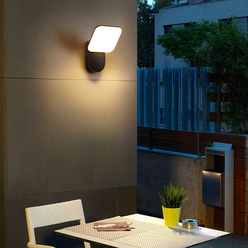 Modern Minimalist Round Square Aluminum Acrylic LED Wall Sconce Lamp For Patio