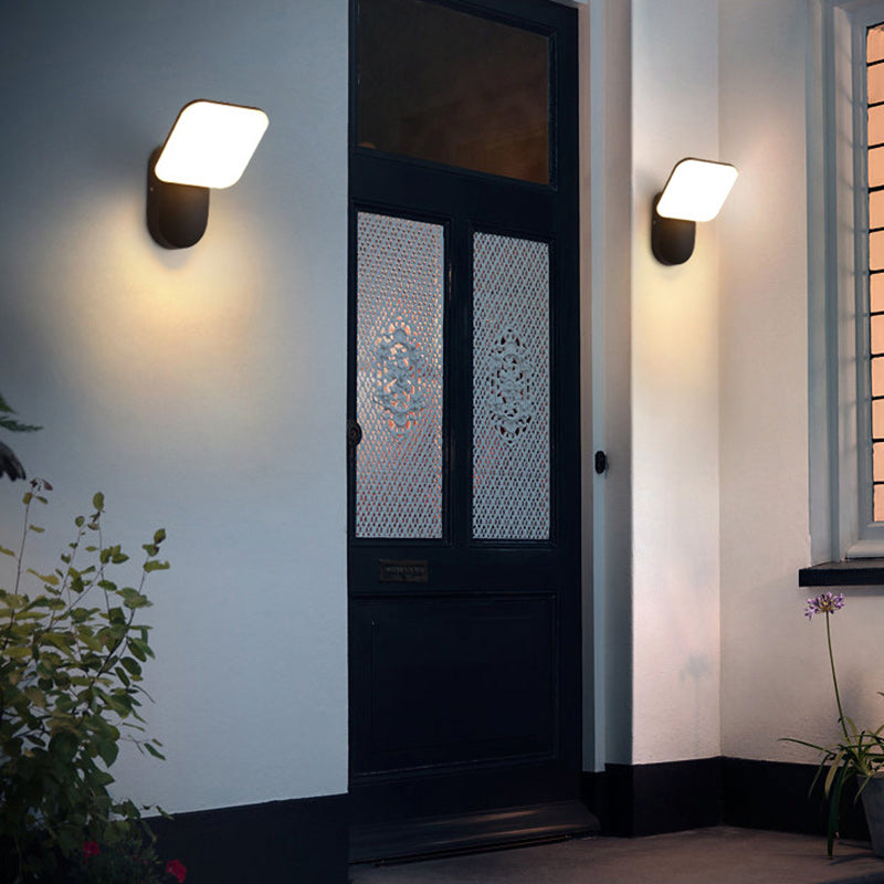 Applique murale LED en aluminium et acrylique ronde carrée minimaliste moderne pour patio 