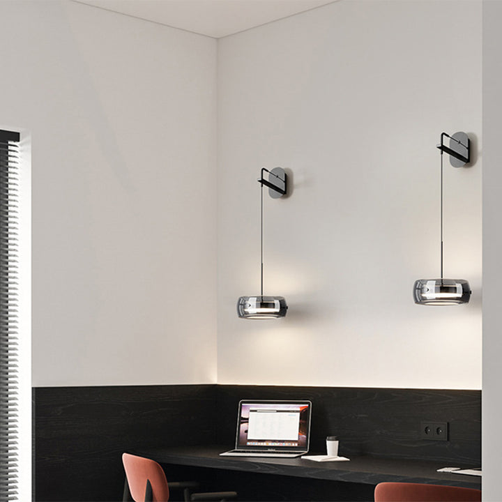 Applique murale LED en verre et aluminium fer cylindre rond scandinave contemporain pour chambre à coucher 