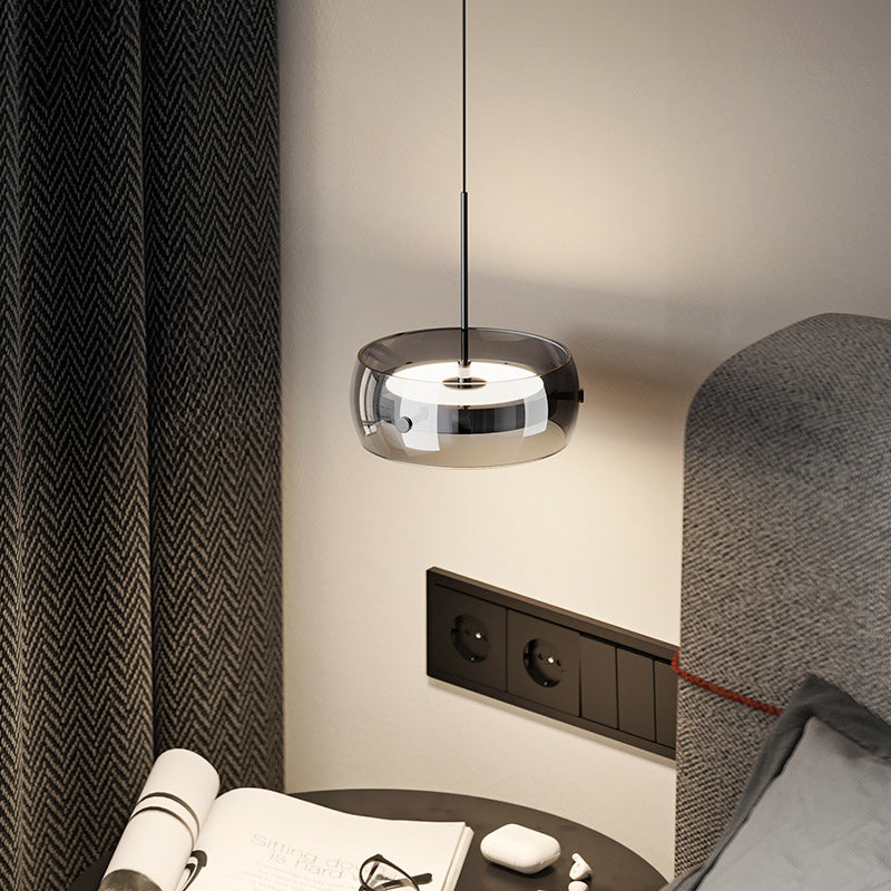 Applique murale LED en verre et aluminium fer cylindre rond scandinave contemporain pour chambre à coucher 