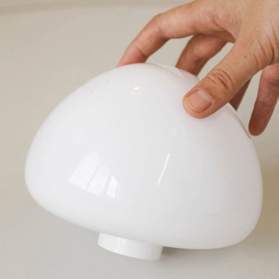 Lámpara de Aplique de Pared de 1 Luz de PVC de Hierro Redondo con Crema de Champiñones Escandinava Contemporánea para Dormitorio 