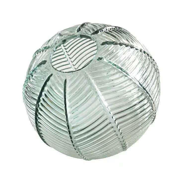 Zeitgenössisches skandinavisches Blattmuster Rundes Hardware Glas 1-Licht Pendelleuchte für Esszimmer 