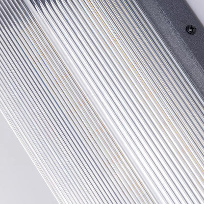 Moderne minimalistische rechteckige Wandleuchte aus Edelstahl und Acryl mit LED für den Außenbereich 