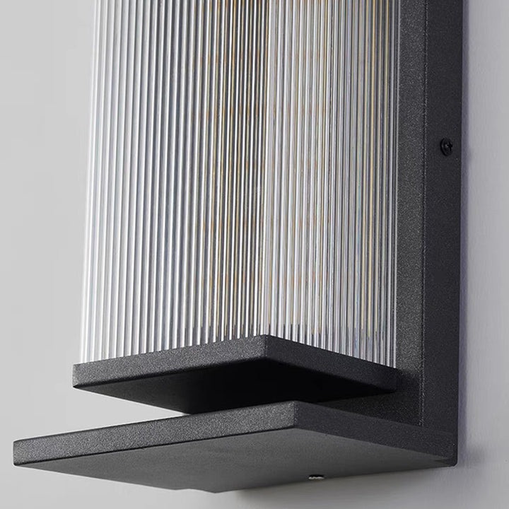 Applique Murale LED Rectangulaire Minimaliste Moderne en Acier Inoxydable et Acrylique pour Extérieur 