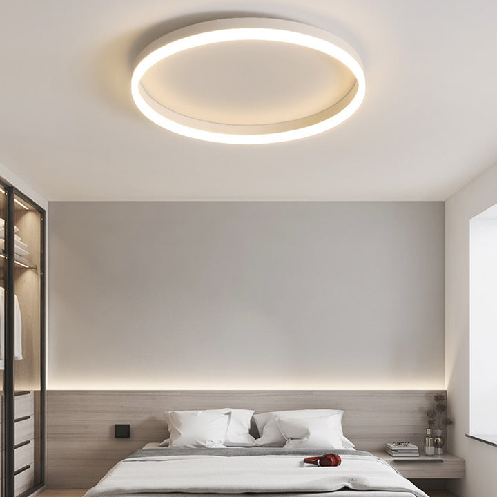 Plafonnier LED Rond Minimaliste Moderne en Fer Aluminium Acrylique pour Chambre 