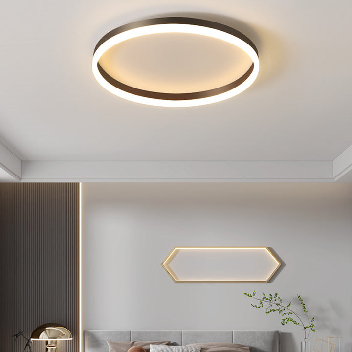 Plafonnier LED Rond Minimaliste Moderne en Fer Aluminium Acrylique pour Chambre 
