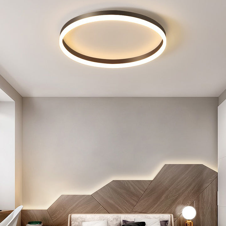 Plafonnier LED Rond Minimaliste Moderne en Fer Aluminium Acrylique pour Chambre 
