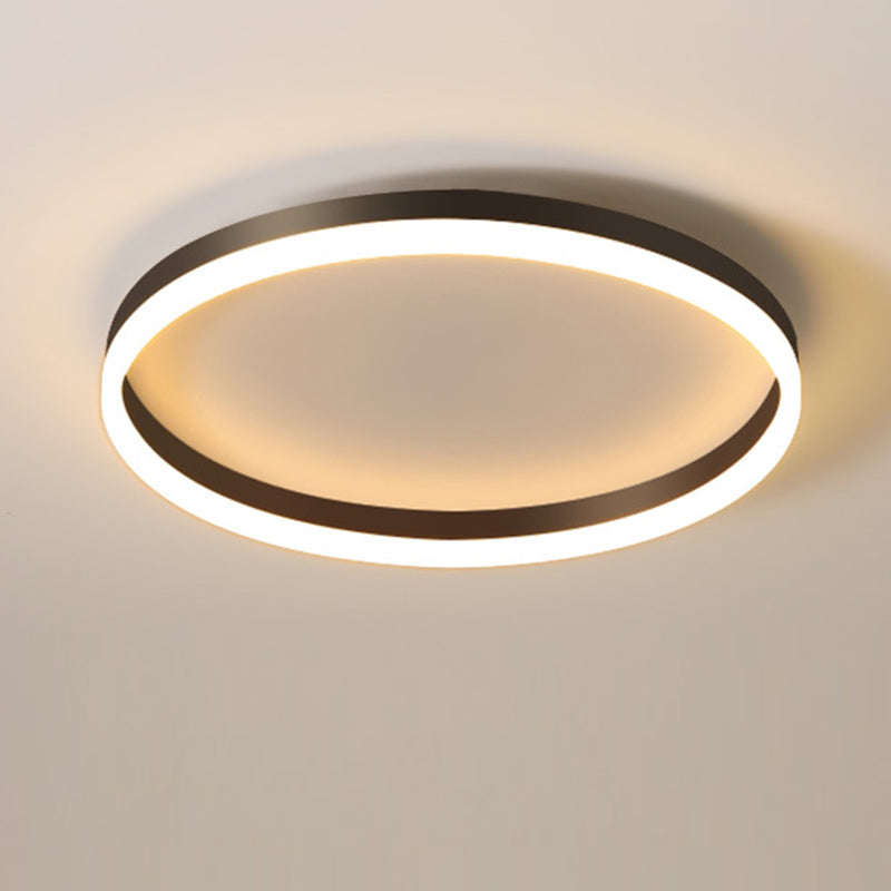 Plafonnier LED Rond Minimaliste Moderne en Fer Aluminium Acrylique pour Chambre 