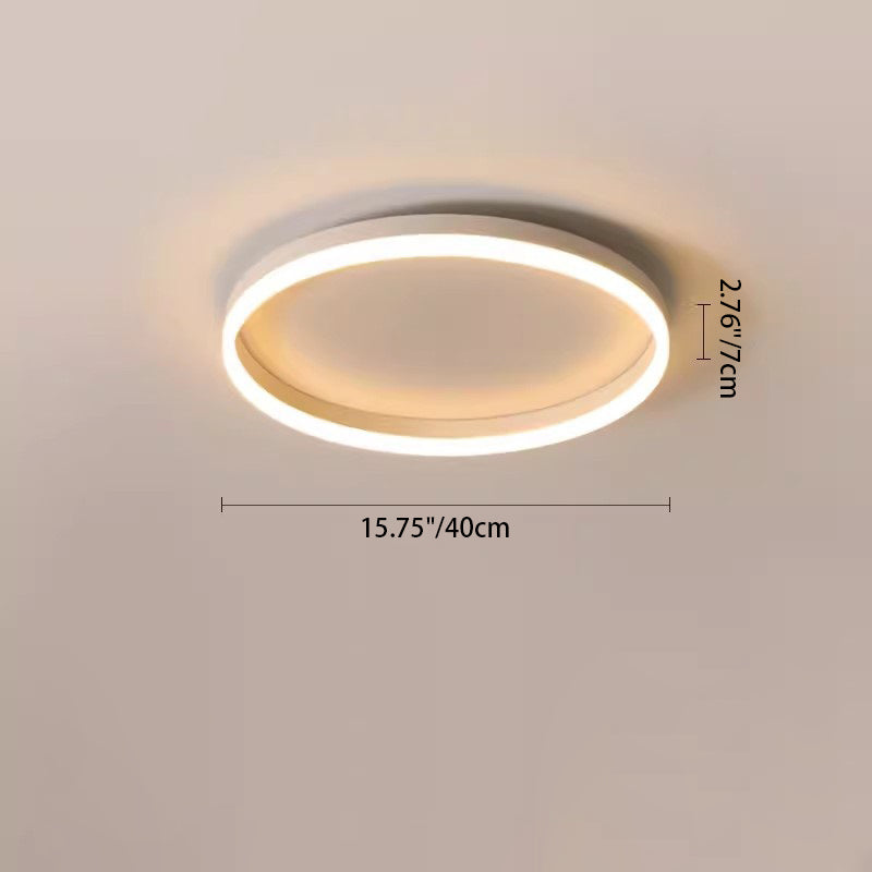 Plafonnier LED Rond Minimaliste Moderne en Fer Aluminium Acrylique pour Chambre 
