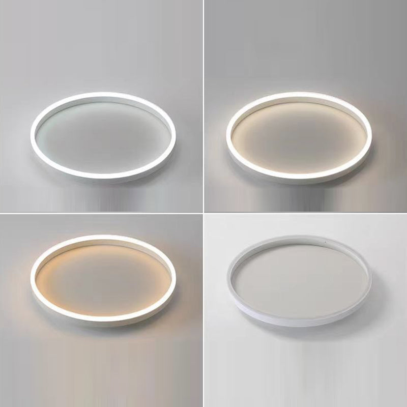 Plafonnier LED Rond Minimaliste Moderne en Fer Aluminium Acrylique pour Chambre 