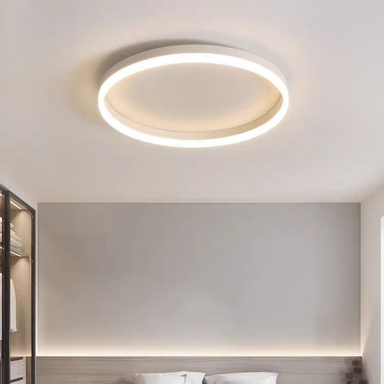 Plafonnier LED Rond Minimaliste Moderne en Fer Aluminium Acrylique pour Chambre 